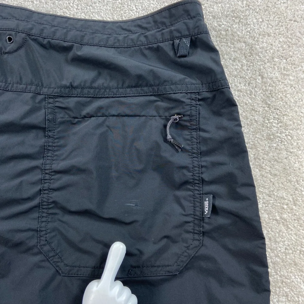 Vans Board Shorts Mens 32 Black Drawstring Zipper Pockets Surf Skate Swim